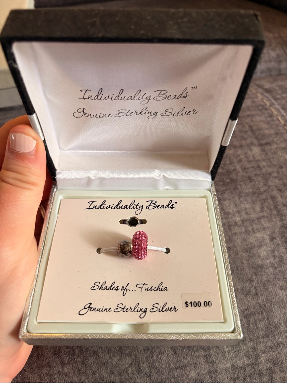 Kohl's Individuality Beads Sterling Silver Pink Pavé Bead Charm